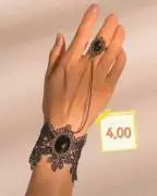 braccialetto con strass e anello 