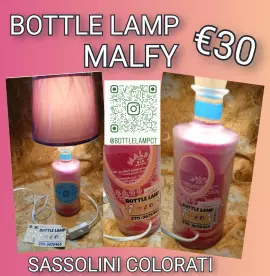 Lampada bottiglia sassolini colorati