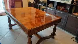 Antico tavolo da pranzo piemontese noce massello