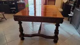 Antico tavolo da pranzo piemontese noce massello
