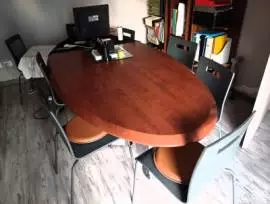 Tavolo ovale legno + 8 sedie ufficio sala riunioni
