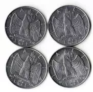 lotto 4 monete lira1 impero fdc