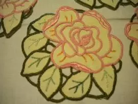 CENTRO+6 SOTTOBICCHIERI A ROSA FATTI A MANO-WINTAG